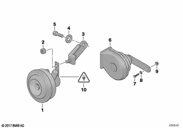 61338414385 - General Electrical System: Horn -  for BMW-Motorrad Image