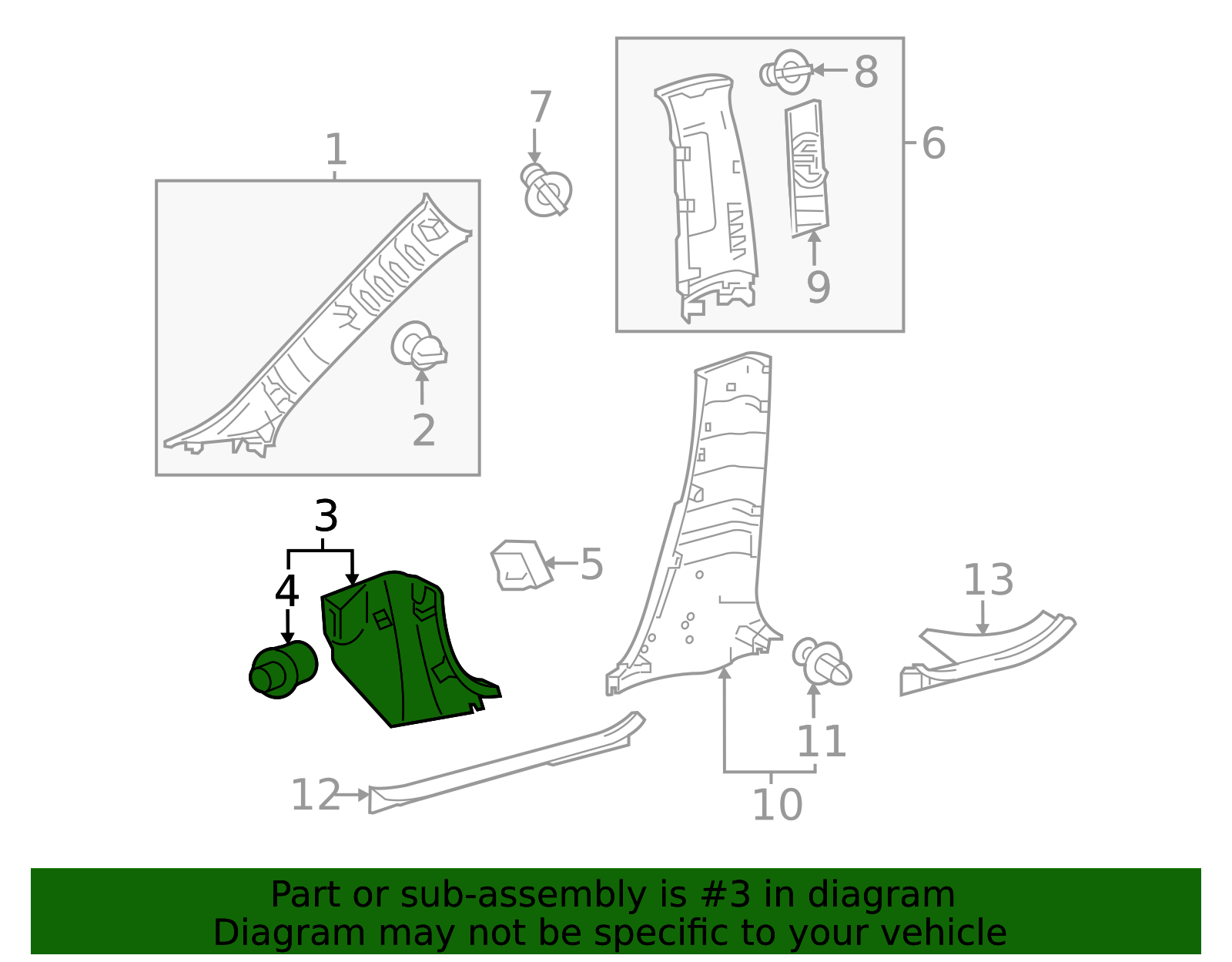 62111-02300-C0 - Kick Panel Trim Toyota San Diego Parts