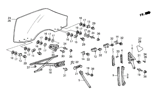 Door Window for 1986 Honda Civic #0