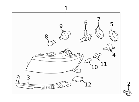 Headlamp Components for 2012 Lincoln MKZ #1