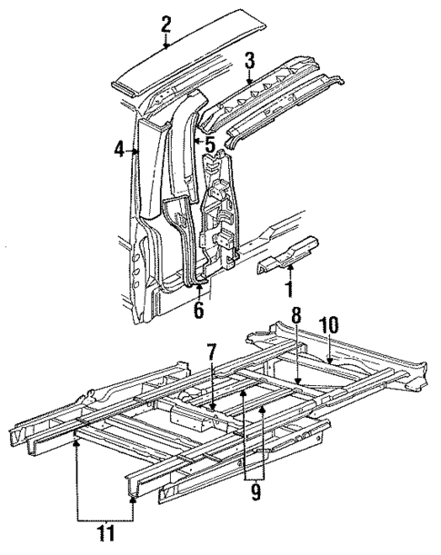 Rear Floor & Rails for 1988 Dodge Caravan #0