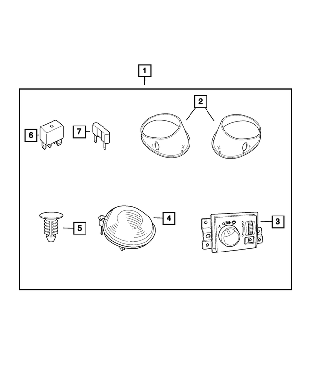 82209185 - Mopar Accessories - Component Parts: Fog-complete Light Kit for Mopar Image