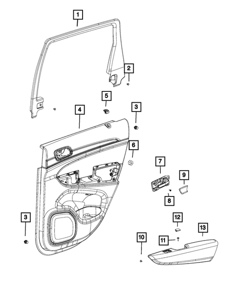 Door Trim Panels-Front and Rear for 2019 Dodge Durango #1