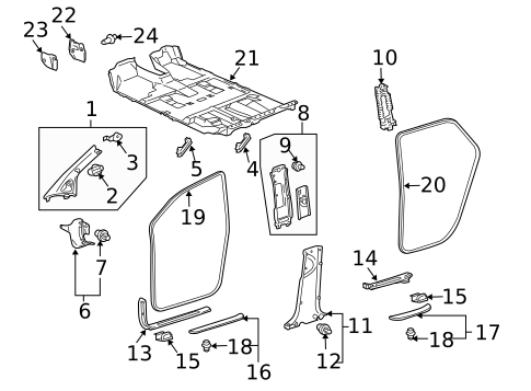 Interior Trim - Pillars for 2006 Toyota Highlander #1