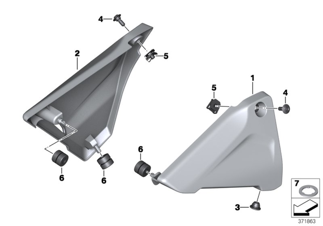 46638523155 - Frame and Mounting Parts: Battery Cover, Left -  for BMW-Motorrad Image