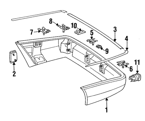 Bumper & Components - Rear for 1993 Mercedes-Benz 400 SEL #0