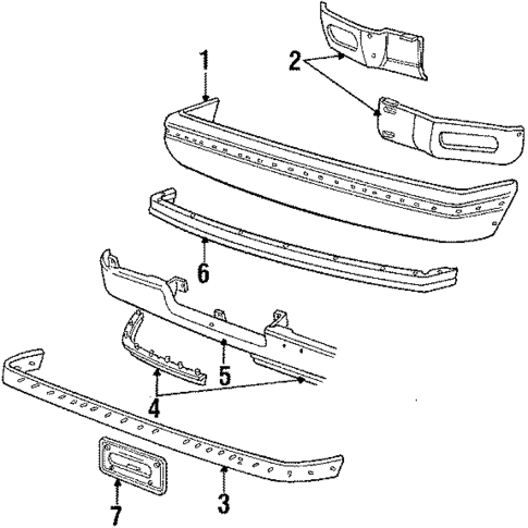 Bumper & Components - Front for 1990 Ford Bronco #0