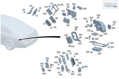 Control Units/Fuse Boxes/Relays in Trunk for 1991 Mercedes-Benz 350 SD #0