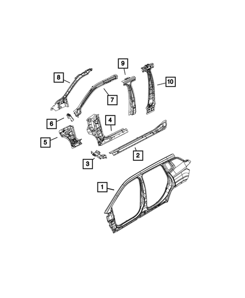 Aperture Panel and Pillar Supports for 2018 Jeep Compass #1