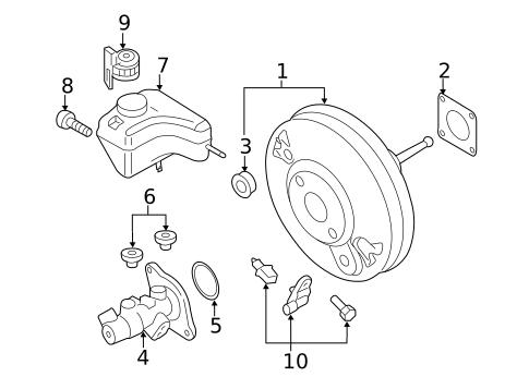Master Cylinder - Components On Dash Panel for 2015 Volkswagen Jetta #0