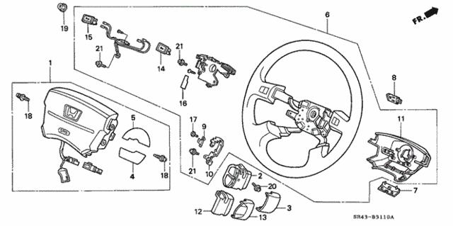 Steering Wheel (3) (SRS) for 1993 Honda Civic #0