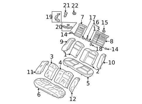 Rear Seat Components for 2003 Honda Civic #0