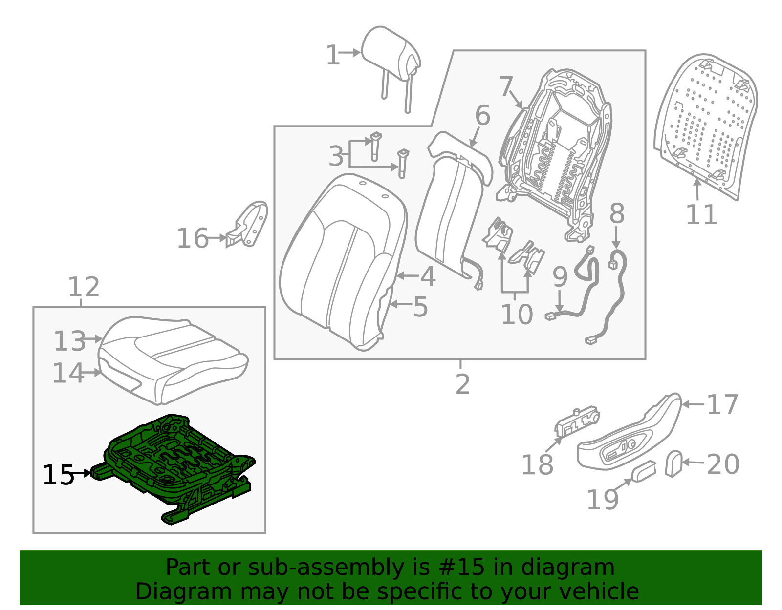 Hyundai - 88500-C2020 - Seat Adjuster - 2015-2019 Hyundai Sonata | OEM ...