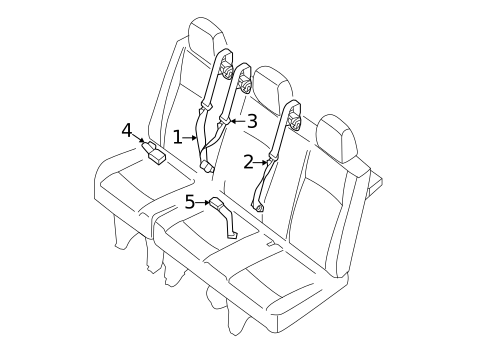 Rear Seat Belts for 2016 Nissan NV2500 #2