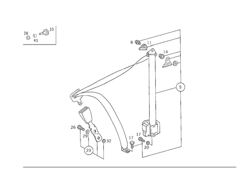 Rear Seat Safety Belt for 1993 Mercedes-Benz 300CE #1
