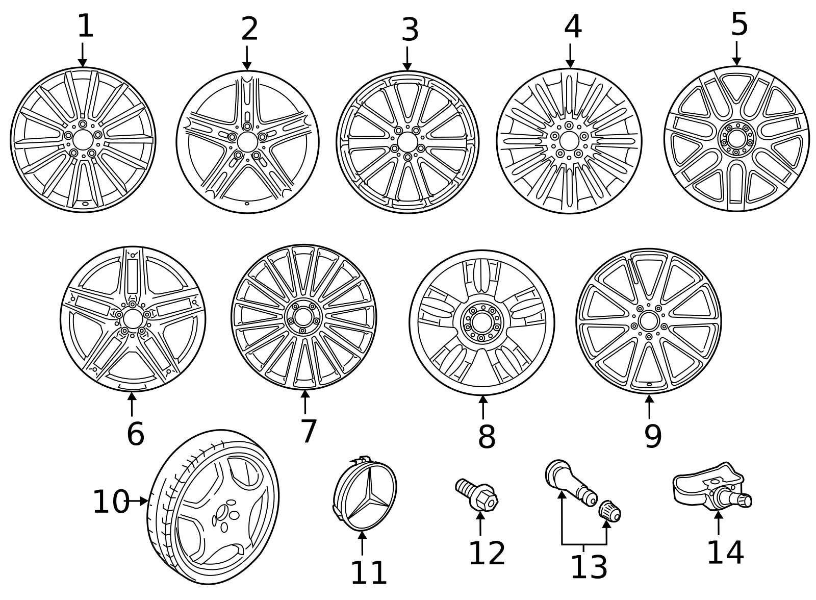 222-401-42-00-7X71 - Wheel AMG Forged 50.8 Cm (20 Inch) - Front