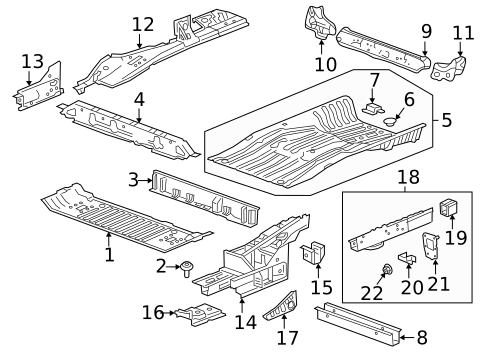 Rear Floor & Rails for 2019 GMC Terrain #0