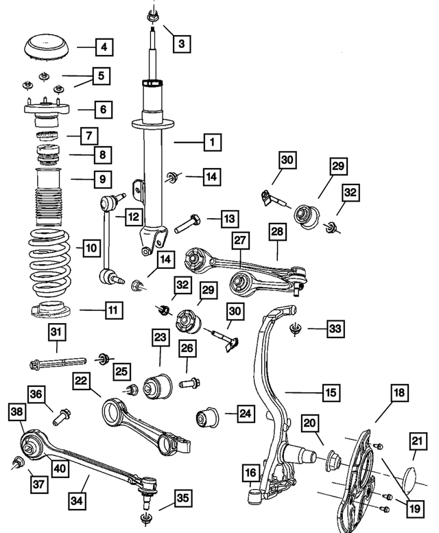 4782731AE - Front Suspension &amp; Drive: Suspension Shock Absorber for Mopar Image