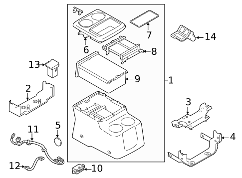 Front Console for 2013 Nissan Quest #0