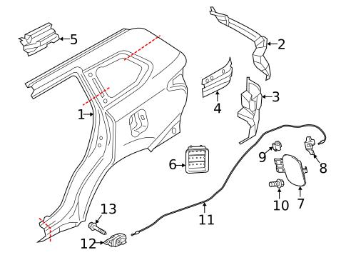 Fuel Door for 2014 Mitsubishi Outlander #0