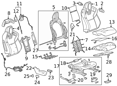 Passenger Seat Components for 2014 Chevrolet Camaro #1