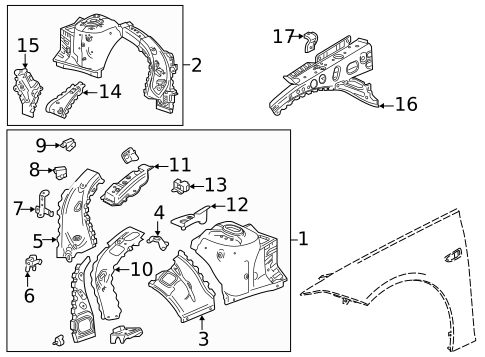 Structural Components & Rails for 2018 Buick Regal Sportback #1