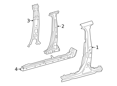 Center Pillar & Rocker for 2019 Lexus UX200 #0