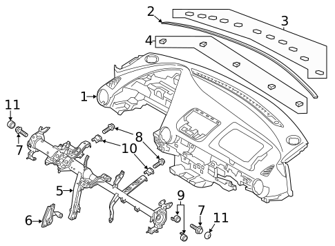 Instrument Panel for 2020 Toyota Yaris #0