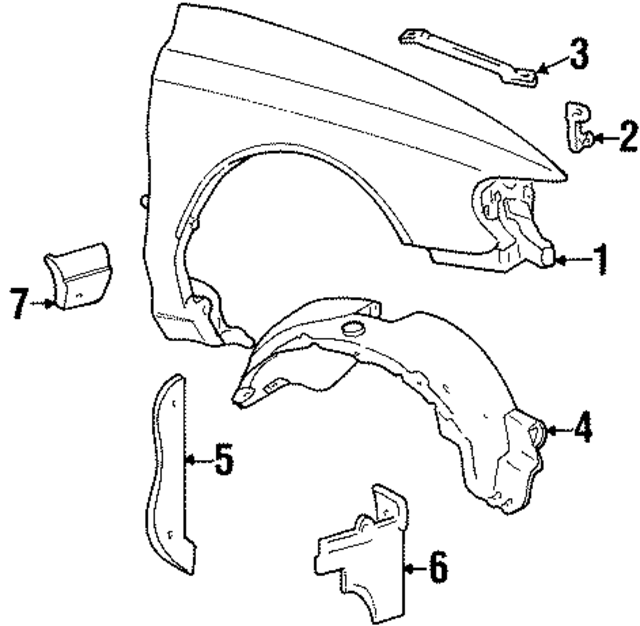 F8OZ8B455EA - Body: Fender Brace for Ford Image