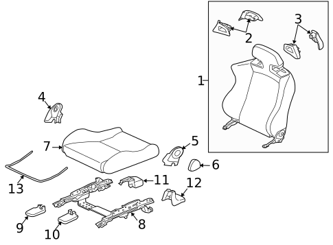 Driver Seat Components for 2008 Mitsubishi Lancer #0
