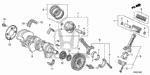 13010R72A00 - Engine: PISTON SET (STD) for Honda Image