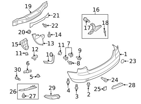 Bumper & Components - Rear for 2011 Mazda CX-7 #0