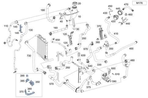 Expansion Tank, Mounting and Hoses for 2026 Mercedes-Benz GLS580 #0