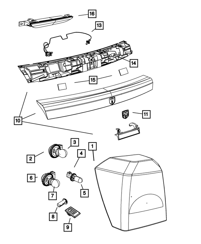 5303881AK - Electrical: Tail Stop Turn Sidemarker Lamp, Left for Mopar Image