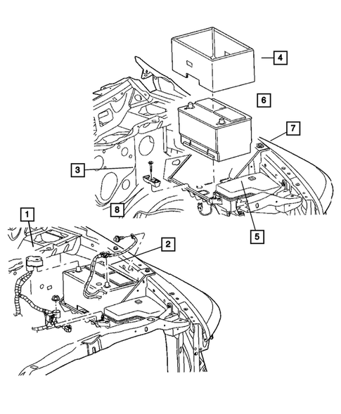 Battery Tray, Cables and Block Heaters for 2007 Dodge Ram 3500 #2