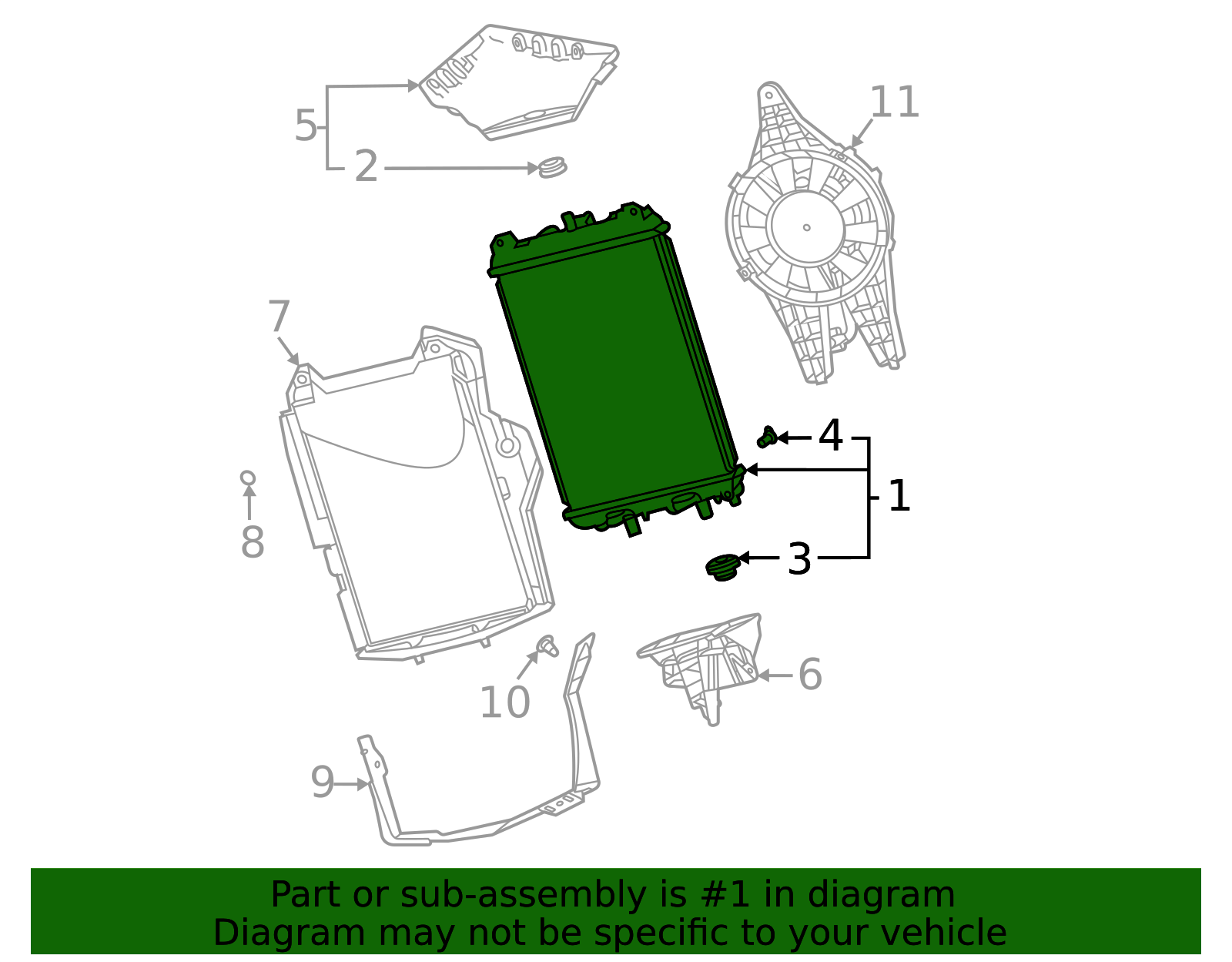 23429489 - 2020-2025 Chevrolet Corvette - Engine Auxiliary Radiator ...