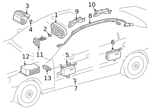 Air Bag Components for 2002 Mercedes-Benz C240 #0