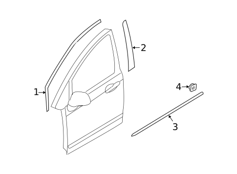 Exterior Trim - Front Door for 2009 Kia Rondo #0