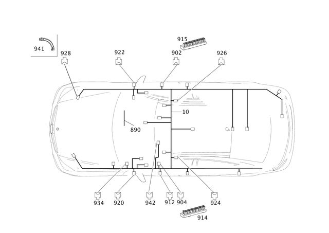 2044408637 - : Electrical Wiring Harness for Mercedes-Benz Image