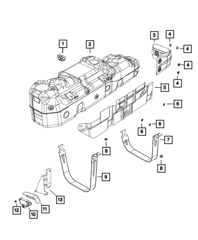 55398290AC - Fuel and Accelerator Pedal: Fuel Tank Heat Shield for Mopar Image