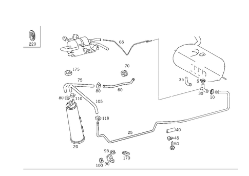 Closed Fuel-Evaporation-Control System for 1996 Mercedes-Benz SL320 #0