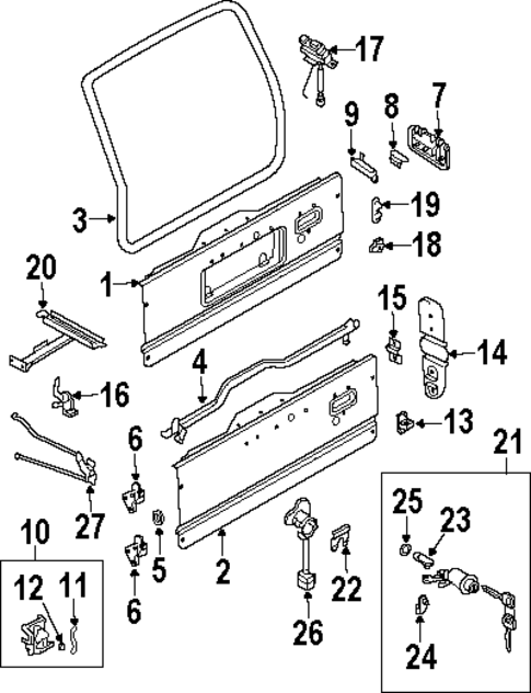 Tailgate for 2002 Isuzu Rodeo #0