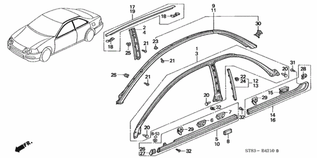 Molding for 1996 Acura Integra #0
