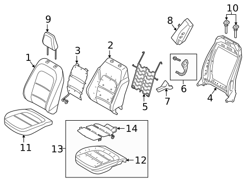 Passenger Seat Components for 2023 Ford Escape #0