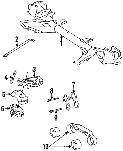 Engine & Trans Mounting for 1996 Toyota Previa #0