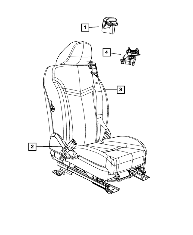 1HM10HL1AD - Restraints: Seat Belt Cover, Right for Mopar Image image