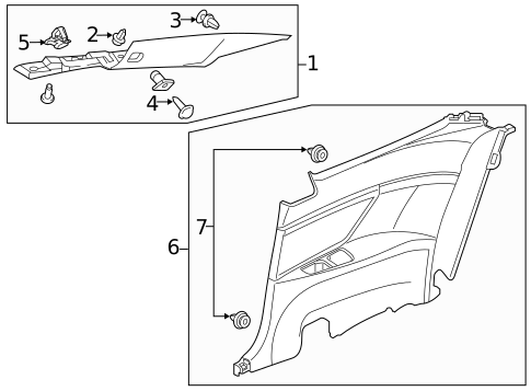 Interior Trim - Quarter Panels for 2017 Honda Civic #1