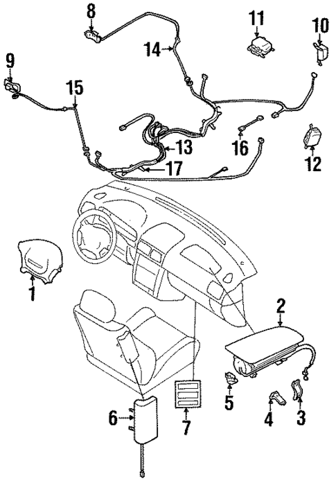 Air Bag Components for 1999 Subaru Legacy #0