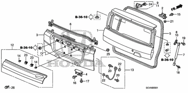 Tailgate (2) for 2010 Honda Element #0