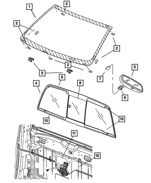 Glass and Rear View Mirror for 2006 Dodge Ram 3500 #0